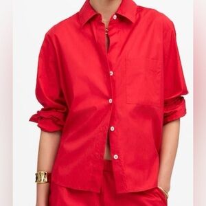Madewell| Poplin Easy Y-Neck Button-Up Shirt